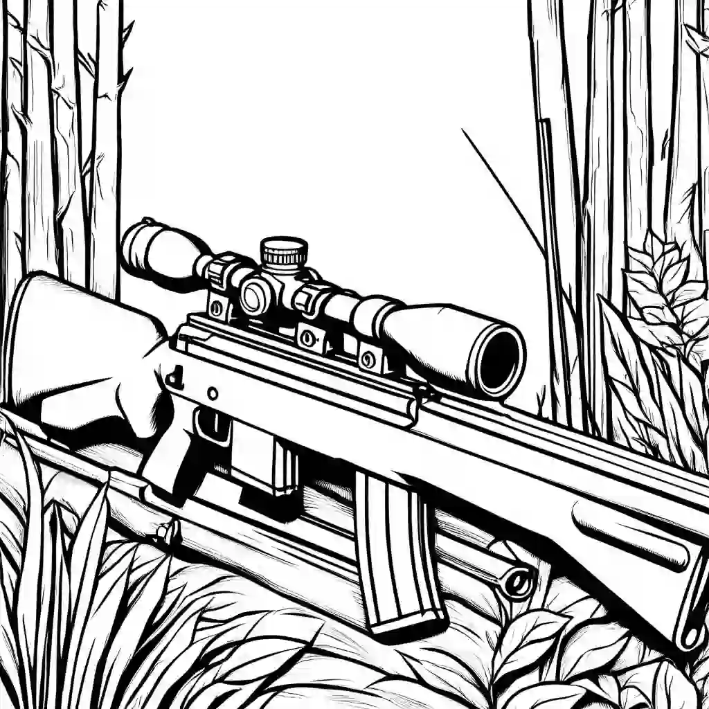 Sniper Rifles coloring pages